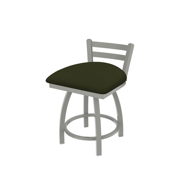 18" Low Back Swivel Vanity Stool, Nickel Finish, Canter Pine Seat